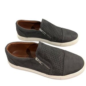Report Gray Slip-On Loafers with Zipper Detail